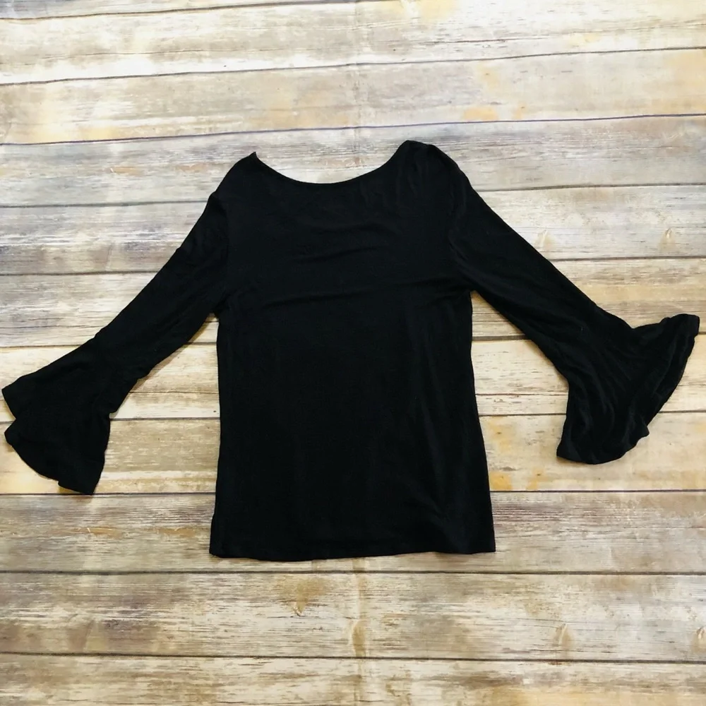 Justice 3/4 sleeve black floral blouse! Size 16